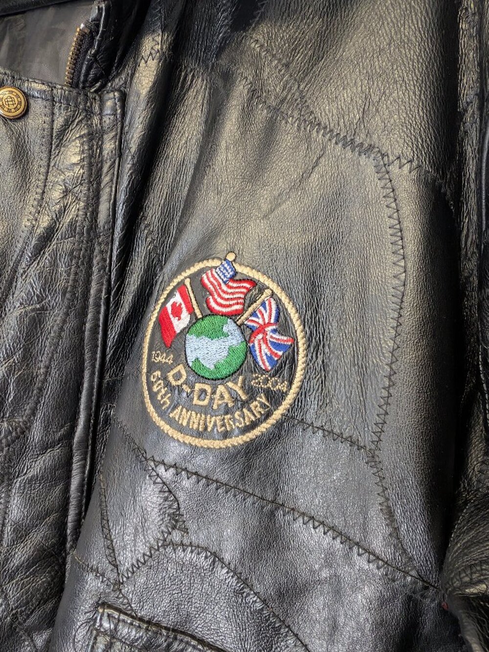 Authentic Vintage 60th Anniversary D-Day Leather Jacket